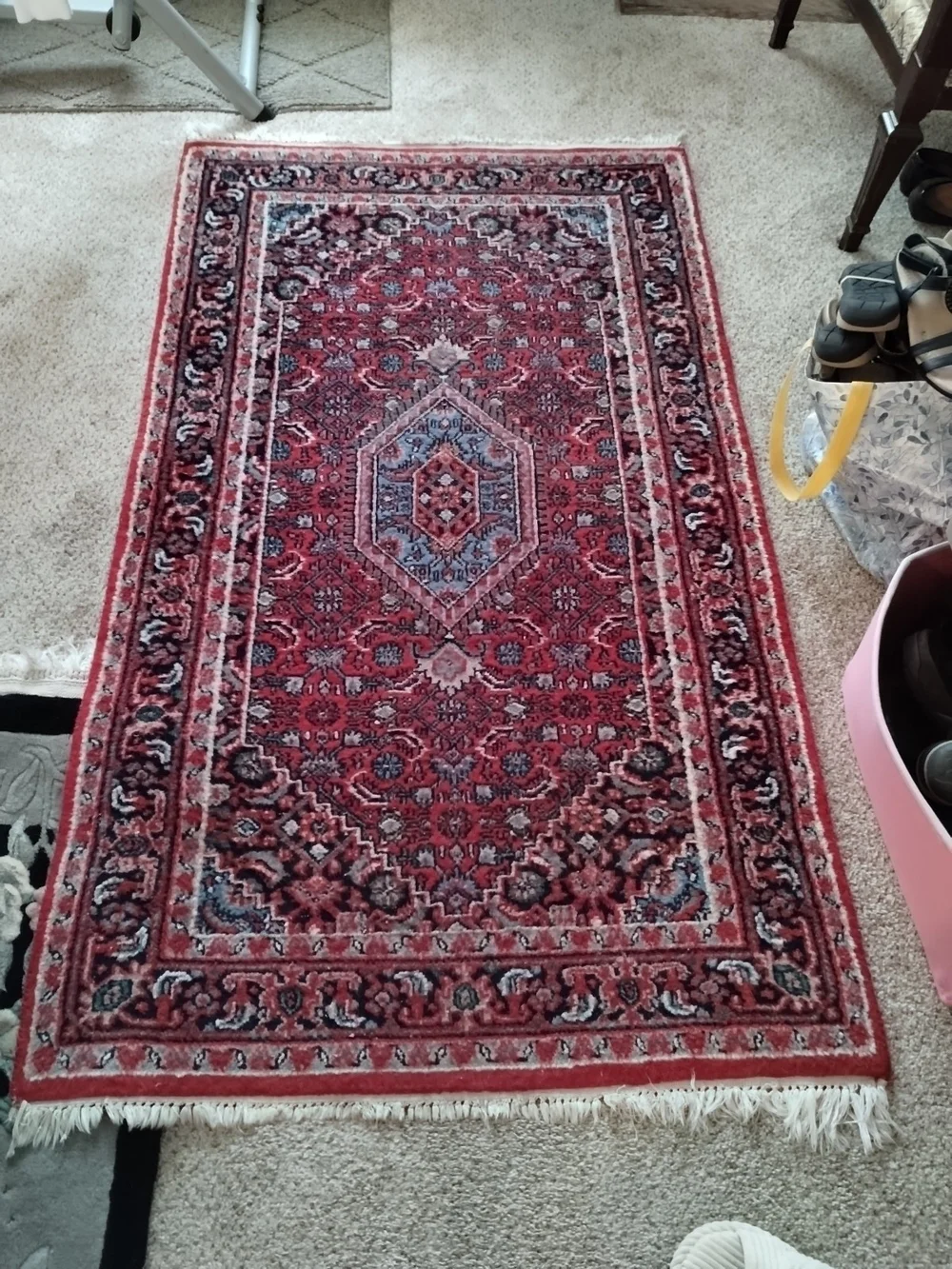 Red Patterned Door Mat - Classic Accent Rug